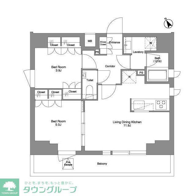 コンフォリア・リヴ駒込西ヶ原(2LDK/12階)の間取り写真