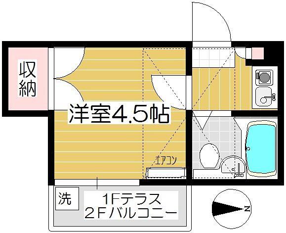 メルローズプレース(1K/2階)の間取り写真