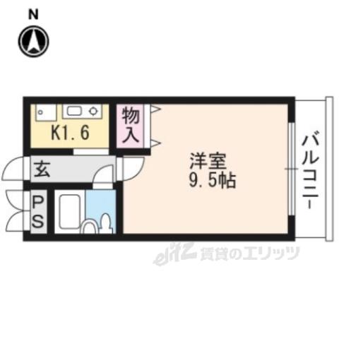ハウスセゾンビル(1K/5階)の間取り写真