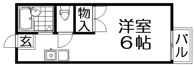 JUN I(ワンルーム/2階)の間取り写真