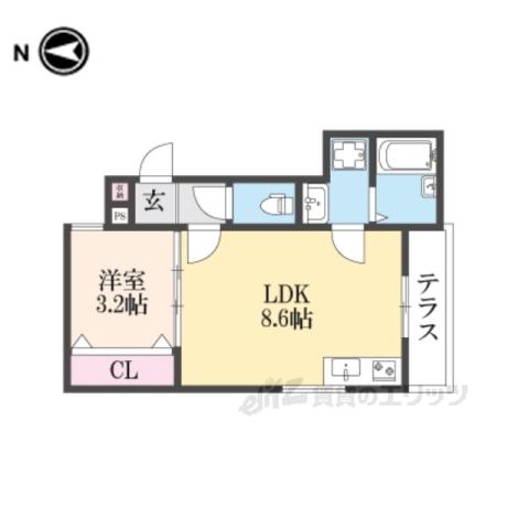 LIGARE(1LDK/1階)の間取り写真