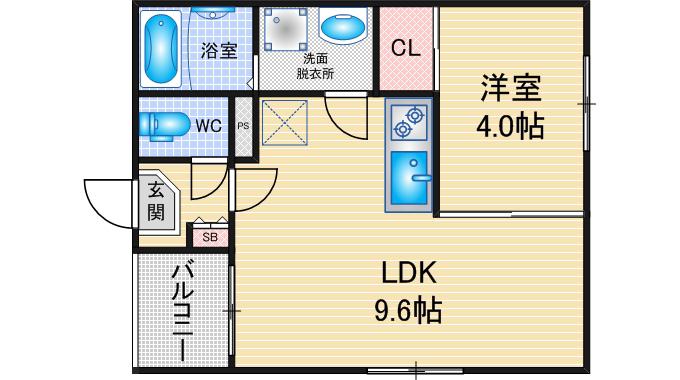 タノクレスト・I(1LDK/3階)の間取り写真