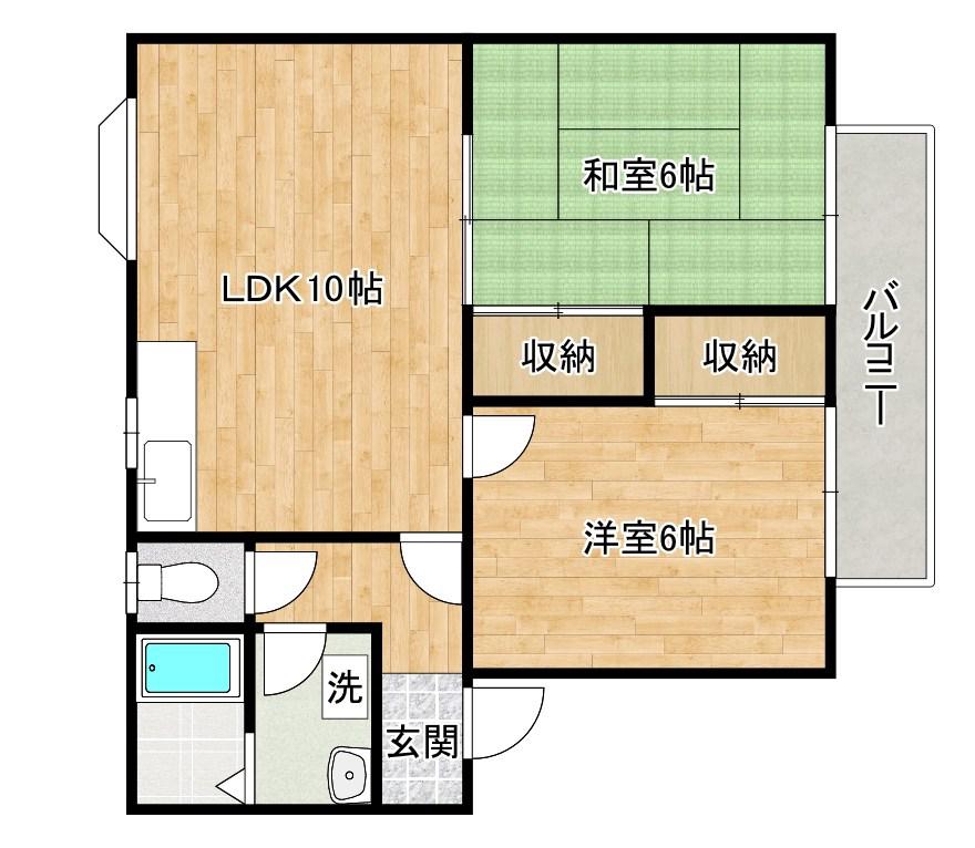 プチメゾンMORI(2LDK/2階)の間取り写真