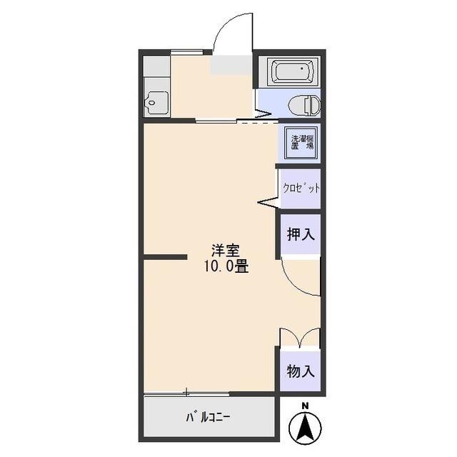 ハイツ下小出(1K/1階)の間取り写真