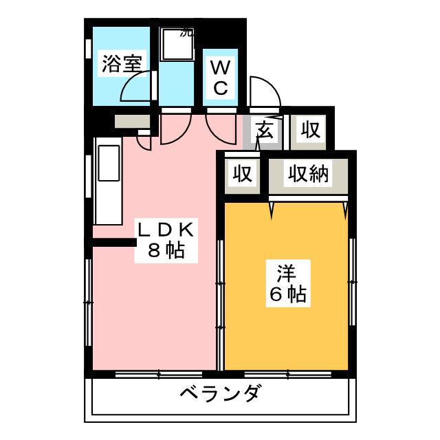 シャングリラ21(1LDK/3階)の間取り写真