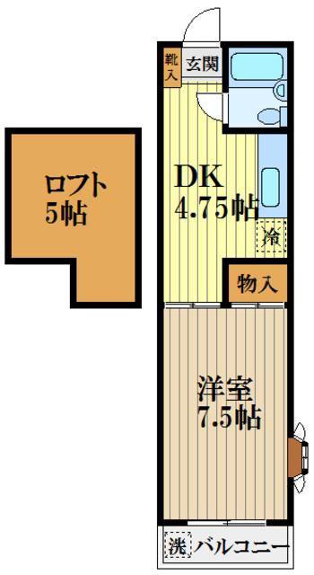 雅17ワイズ(1DK/2階)の間取り写真