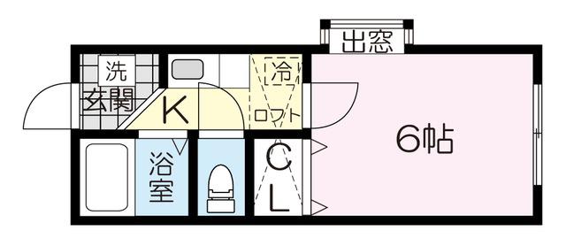メゾンルノール(1K/2階)の間取り写真