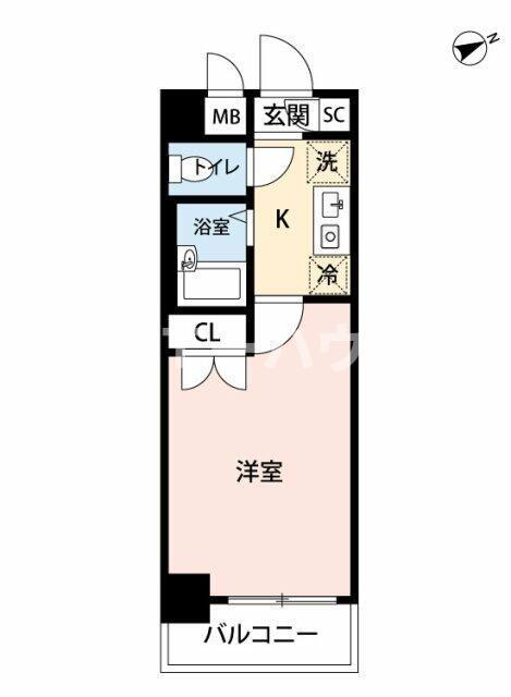 マイナビSTAYリュクス西船橋(1K/5階)の間取り写真