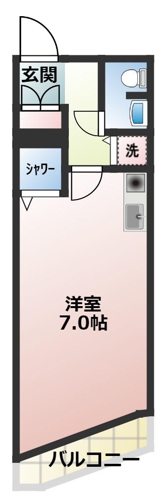 LA VRAI VORGUE(ワンルーム/3階)の間取り写真