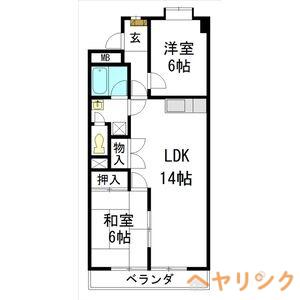 サンキャピトル(2LDK/2階)の間取り写真