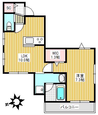 ロリヴィエ ヴェール(1LDK/3階)の間取り写真