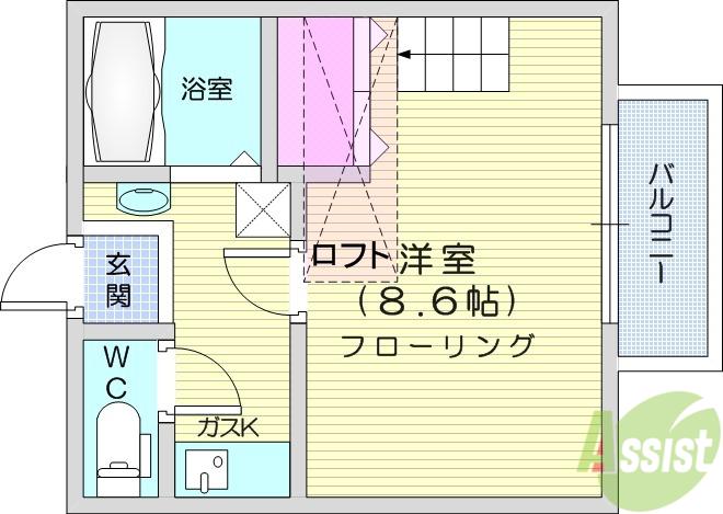 ハイツフレグランス(1K/2階)の間取り写真