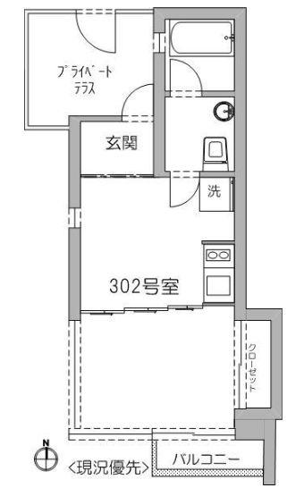TERRACE YOSHITSUNE(ワンルーム/3階)の間取り写真