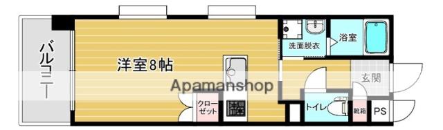 リファレンス天神(ワンルーム/6階)の間取り写真