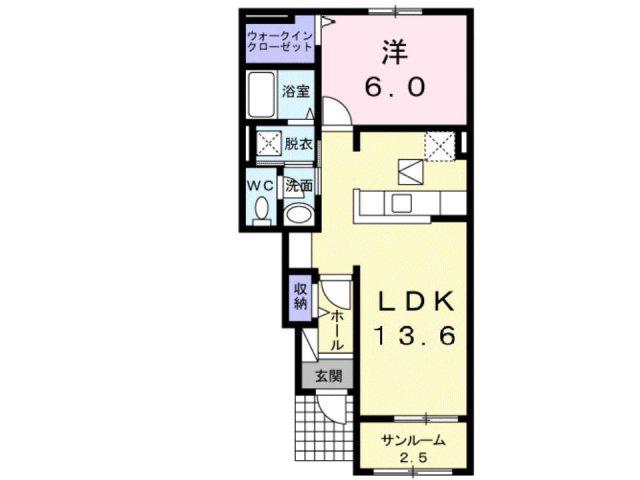 グロリア(1LDK/1階)の間取り写真