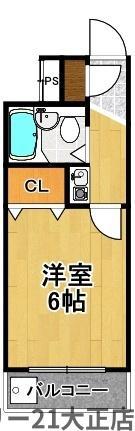 LUSENT大西(1K/3階)の間取り写真
