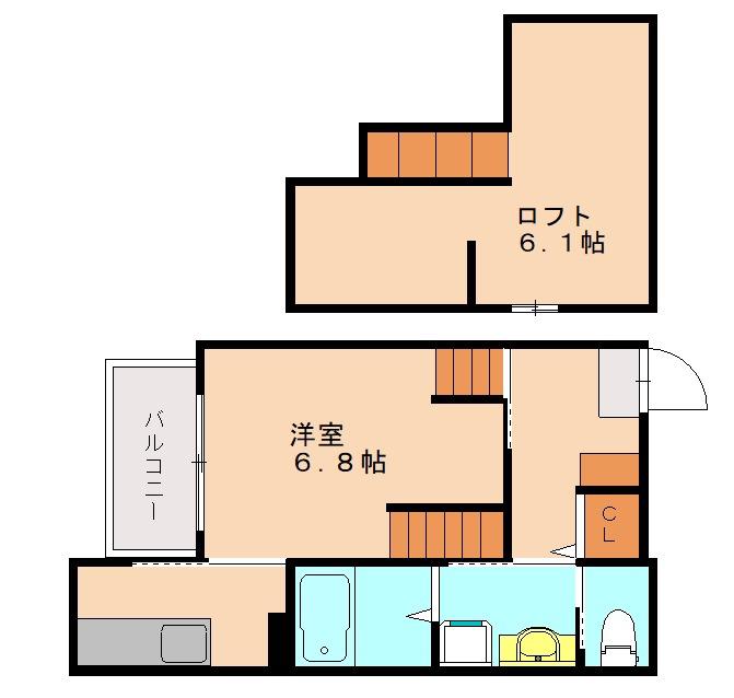 URBAN-VITA光丘町1-2-13(1K/2階)の間取り写真