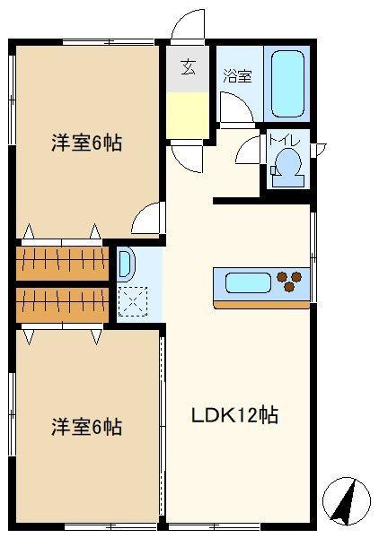 井上ハイム(2LDK/1階)の間取り写真