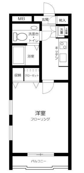 ガーデンクレスト1714(1K/2階)の間取り写真