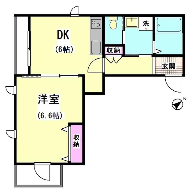 ヴァンベール大森II(1DK/4階)の間取り写真