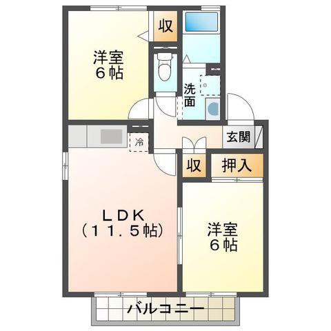 ファミリア21(2LDK/2階)の間取り写真