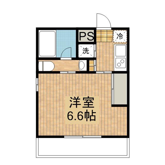 フェニックスB棟(1K/2階)の間取り写真