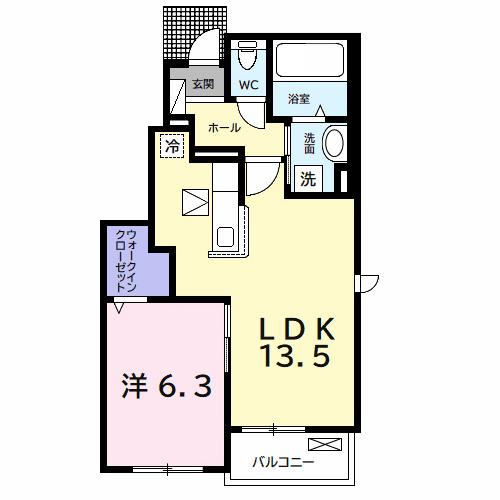 サンヴェール 蔵波 9(1LDK/2階)の間取り写真