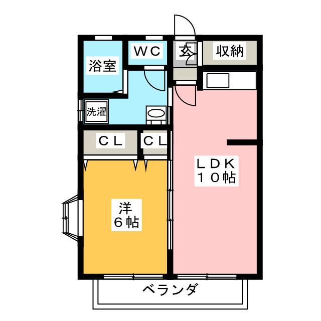 CREST MUTSUMINO II(1LDK/2階)の間取り写真