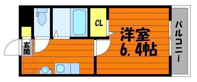 プリマローズ日ノ出町(1K/2階)の間取り写真