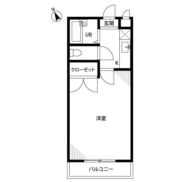 アムールグランシャリオ(1K/2階)の間取り写真