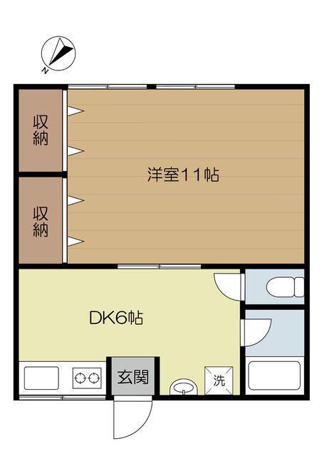 アークタウン(1DK/1階)の間取り写真