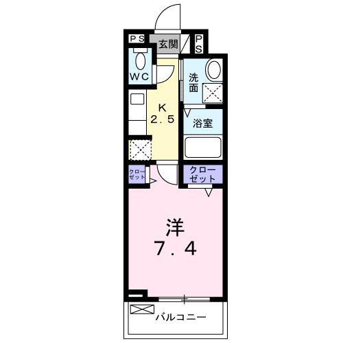 アルピチェーレ(1K/2階)の間取り写真