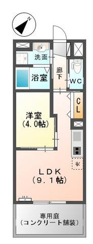サンパティア基山(1LDK/1階)の間取り写真