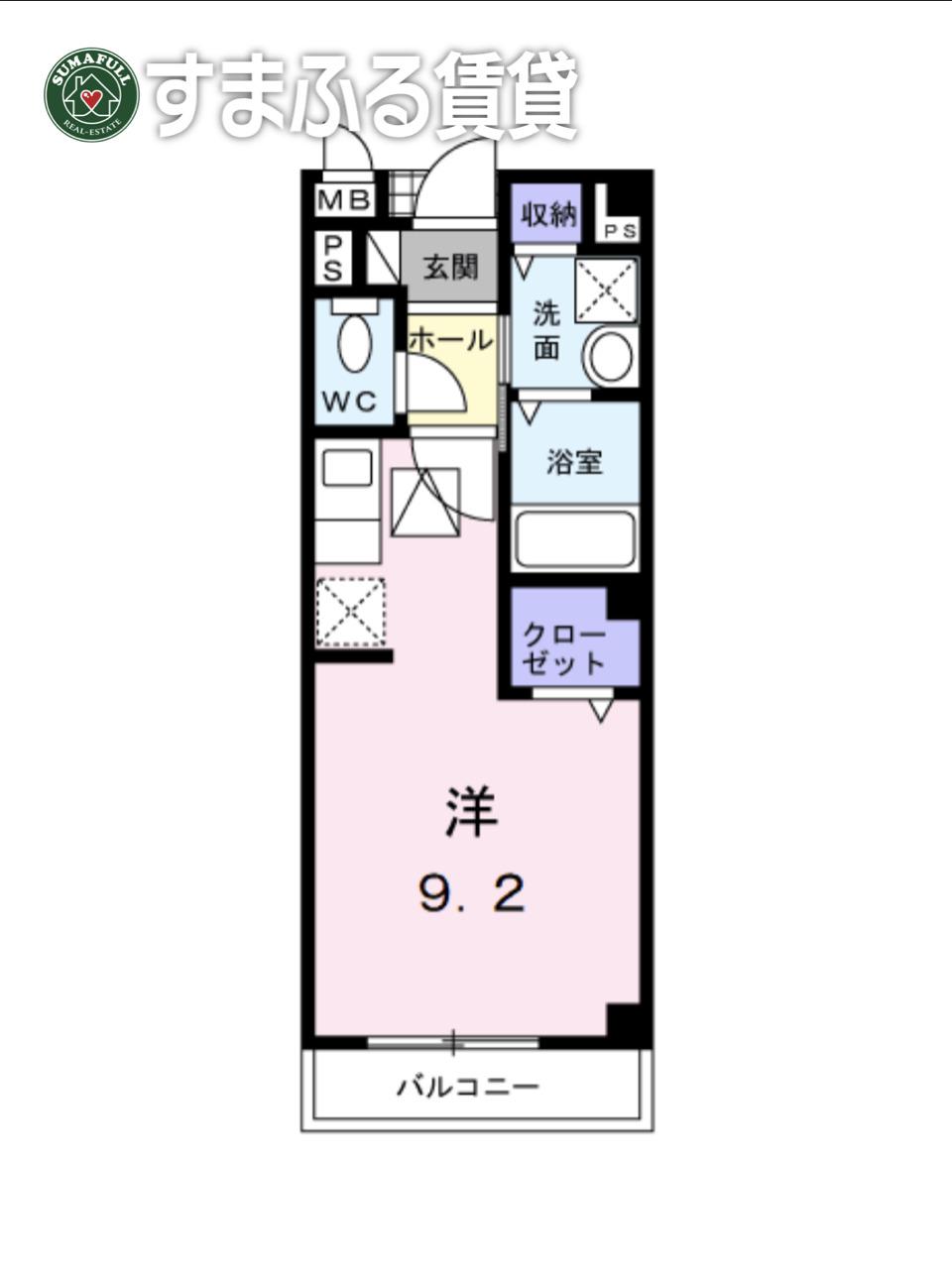 エスポワール I(ワンルーム/2階)の間取り写真