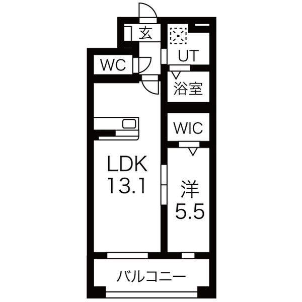 RVII(1LDK/4階)の間取り写真