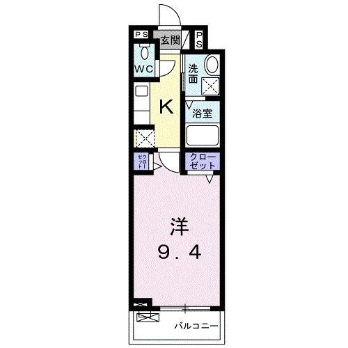 フランメゾンII(1K/3階)の間取り写真
