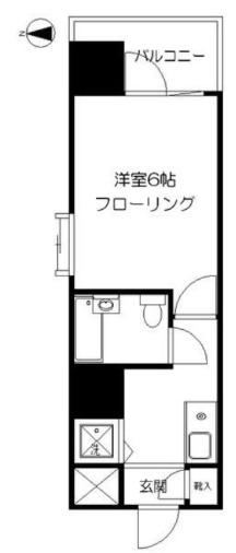 ライオンズプラザ所沢(1K/3階)の間取り写真