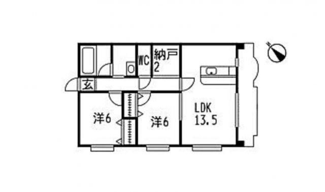 キャッスルメジュール(2SLDK/1階)の間取り写真