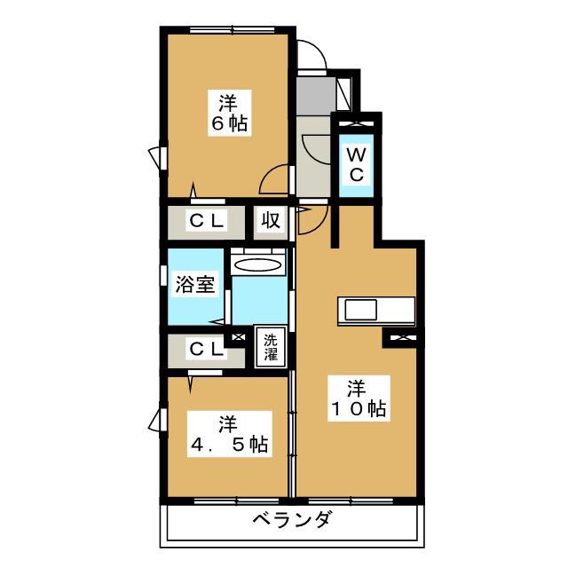 サンピラー(2LDK/1階)の間取り写真