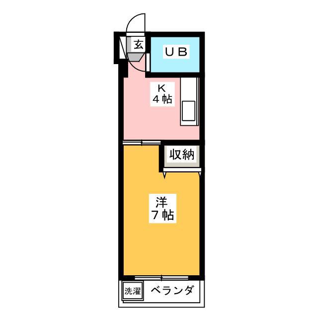 中根ハウス(1K/1階)の間取り写真