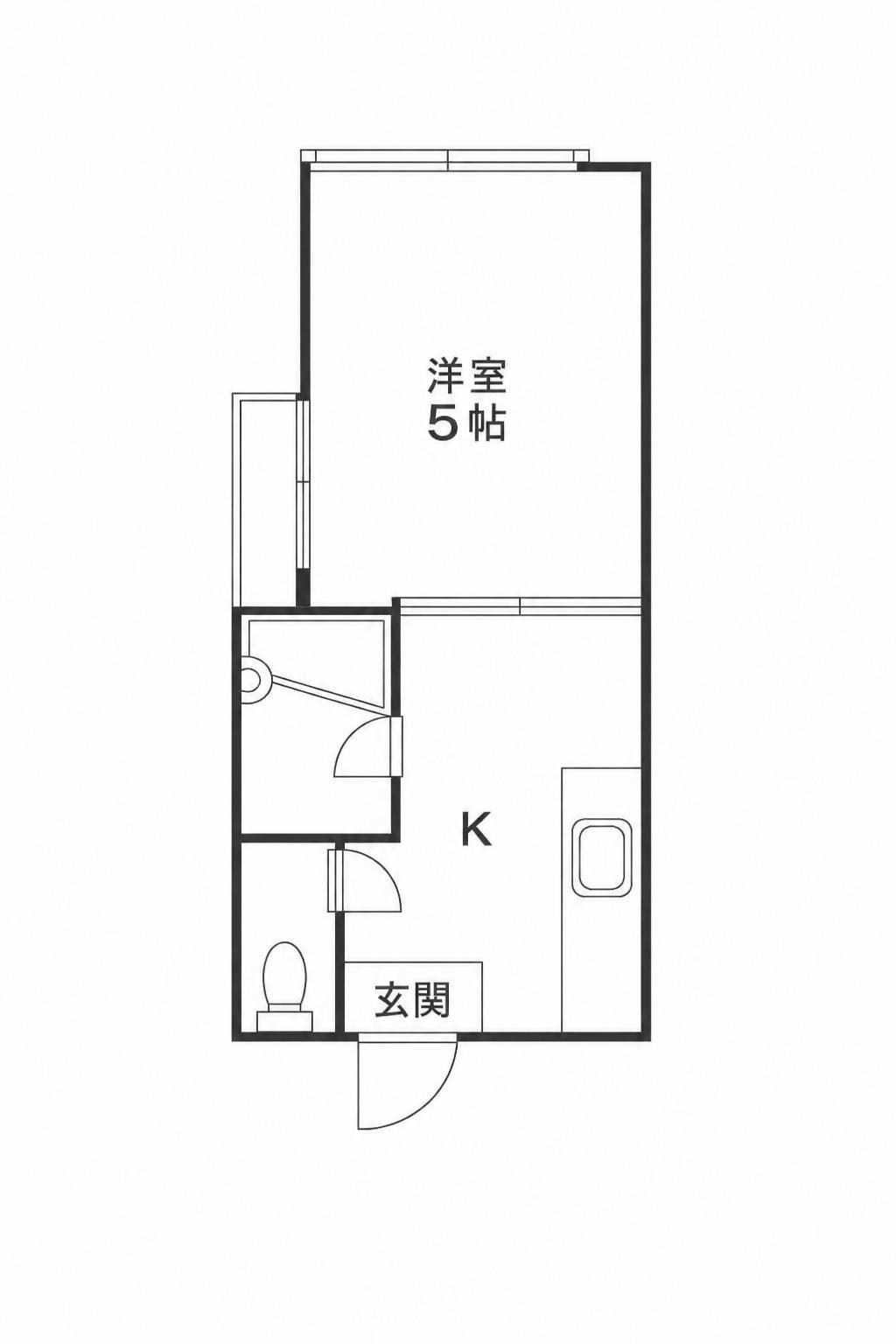 高平ハイツ(1K/2階)の間取り写真