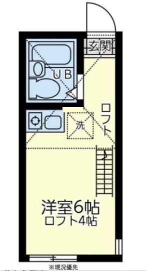 ユナイト小机ステーションクロスビー(ワンルーム/1階)の間取り写真
