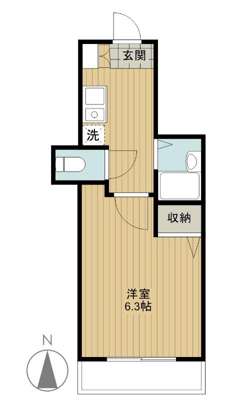 シードリーム(1K/2階)の間取り写真