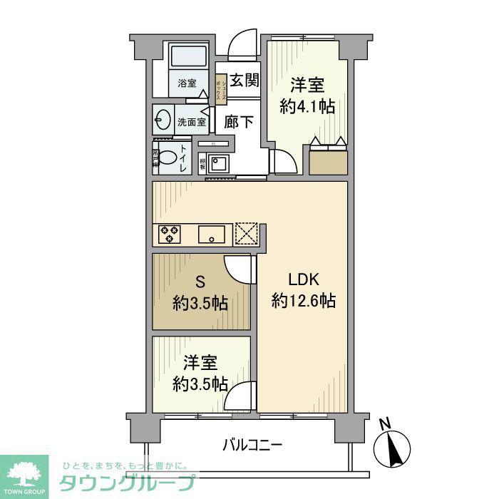 白金台ローヤルコーポ(2SLDK/1階)の間取り写真