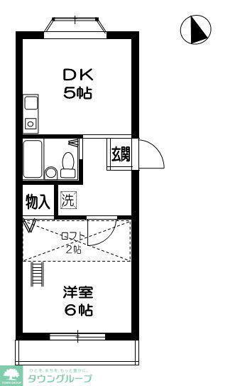 APA花の木(1DK/2階)の間取り写真