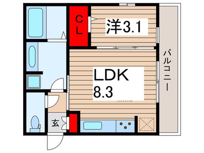 MK ONE(1LDK/2階)の間取り写真