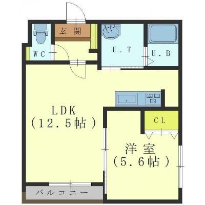 インフィニティ宮前(1LDK/2階)の間取り写真