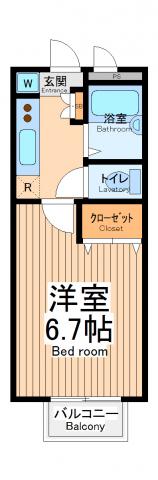 ワイエーイー23根岸(1K/2階)の間取り写真