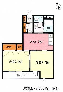 矢掛館 北棟(2DK/2階)の間取り写真