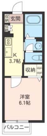 ヴィライグレック(1K/2階)の間取り写真